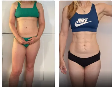 Client before and after progress photos