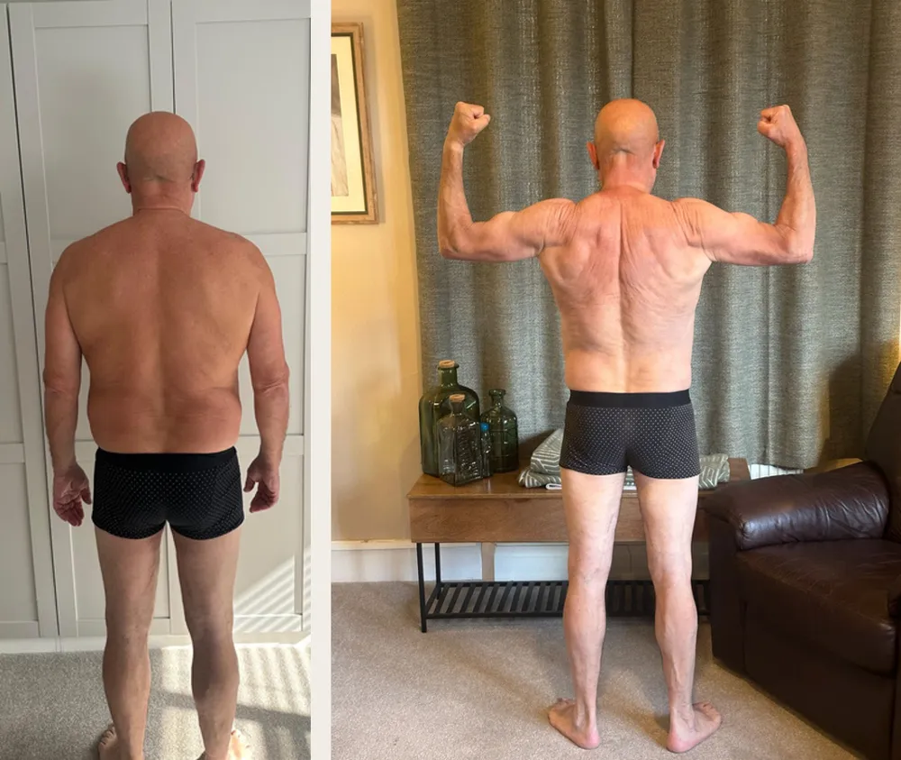 Client before and after progress photos